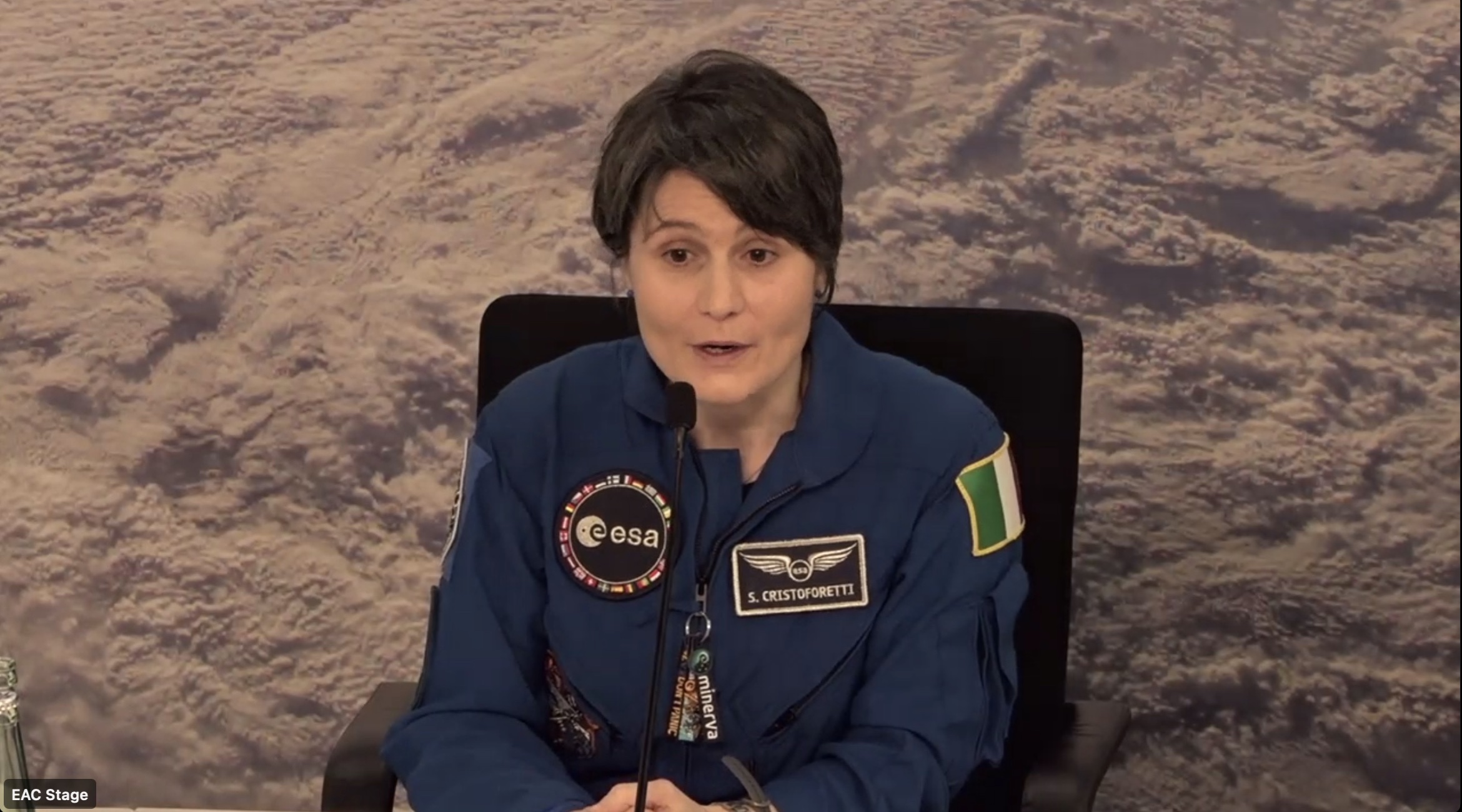 AviAll attends the news conference with ESA astronaut Samantha Cristoforetti